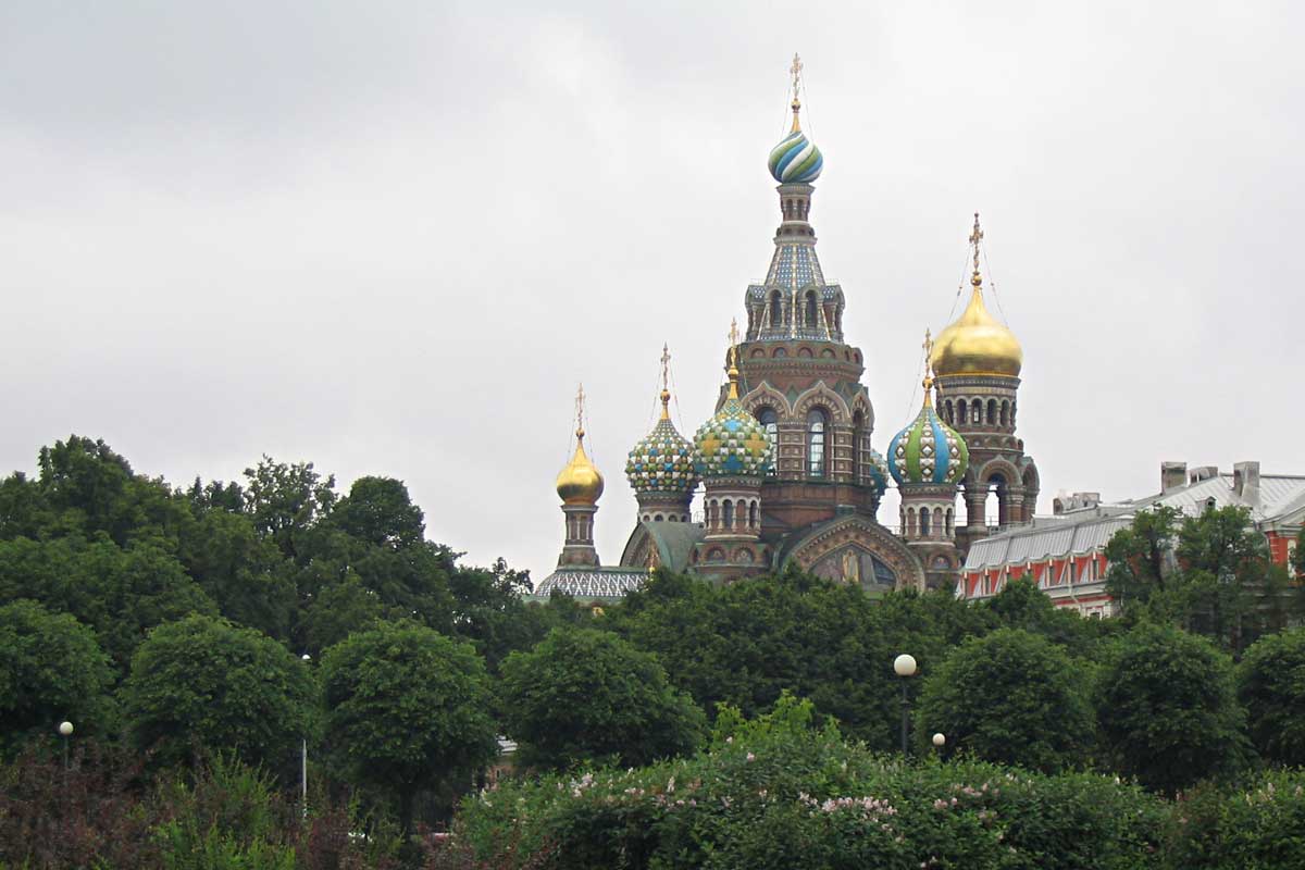 The Cathedral of the Resurrection – «Sudarium on the Blood». It was built on the place of the Emperor Alexander II's killing
