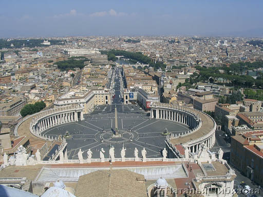 Rome. The view of the square of Saint Peter from the Сathedral of Saint Peter