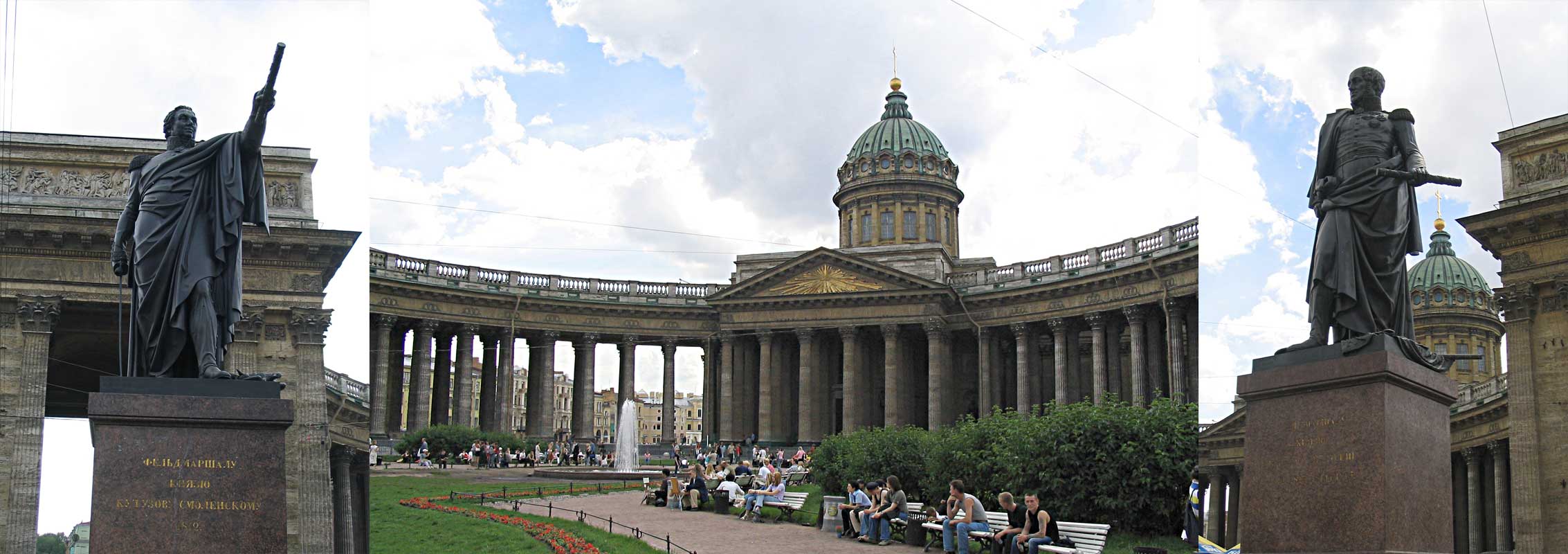 La Cattedrale Cazanschij. Il monumento di Cutuzov. Il monumento di Barclai–de–Tolli