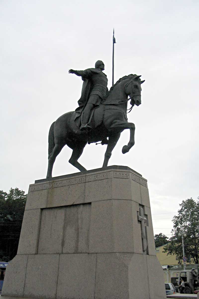 The monument of Alexander Nevskij – the patron of Saint–Petersburg