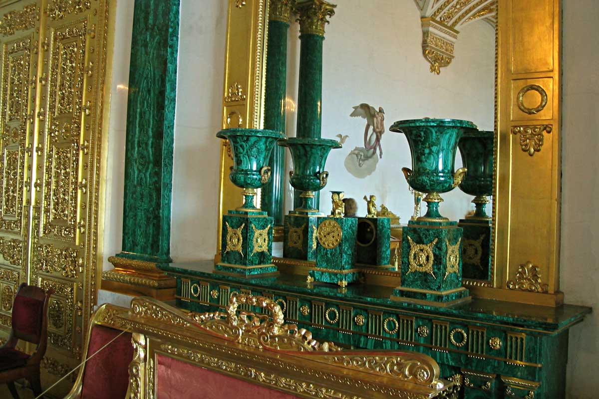 The Hermitage. The Malachite room