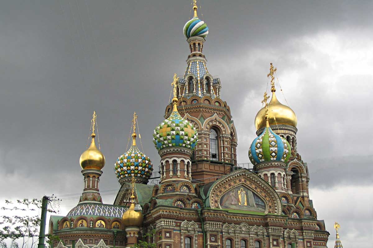 The Cathedral of the Resurrection – «Sudarium on the Blood». It was built on the place of the Emperor Alexander II's killing